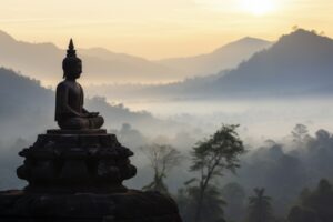 A Buddha statue in the Himalayas