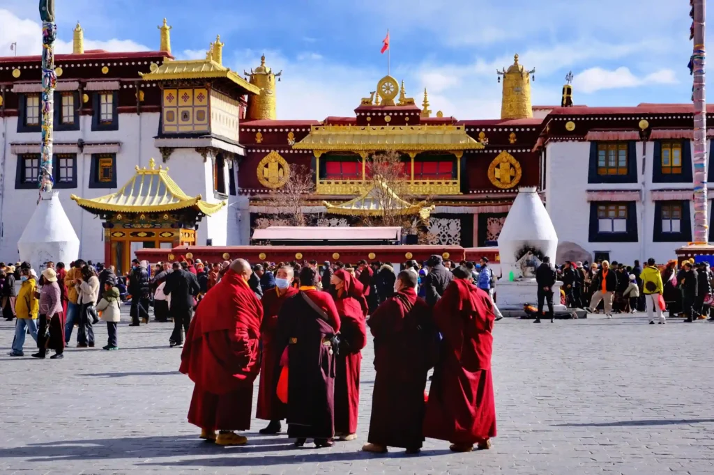 Monks at Jokhang Temple Tibet